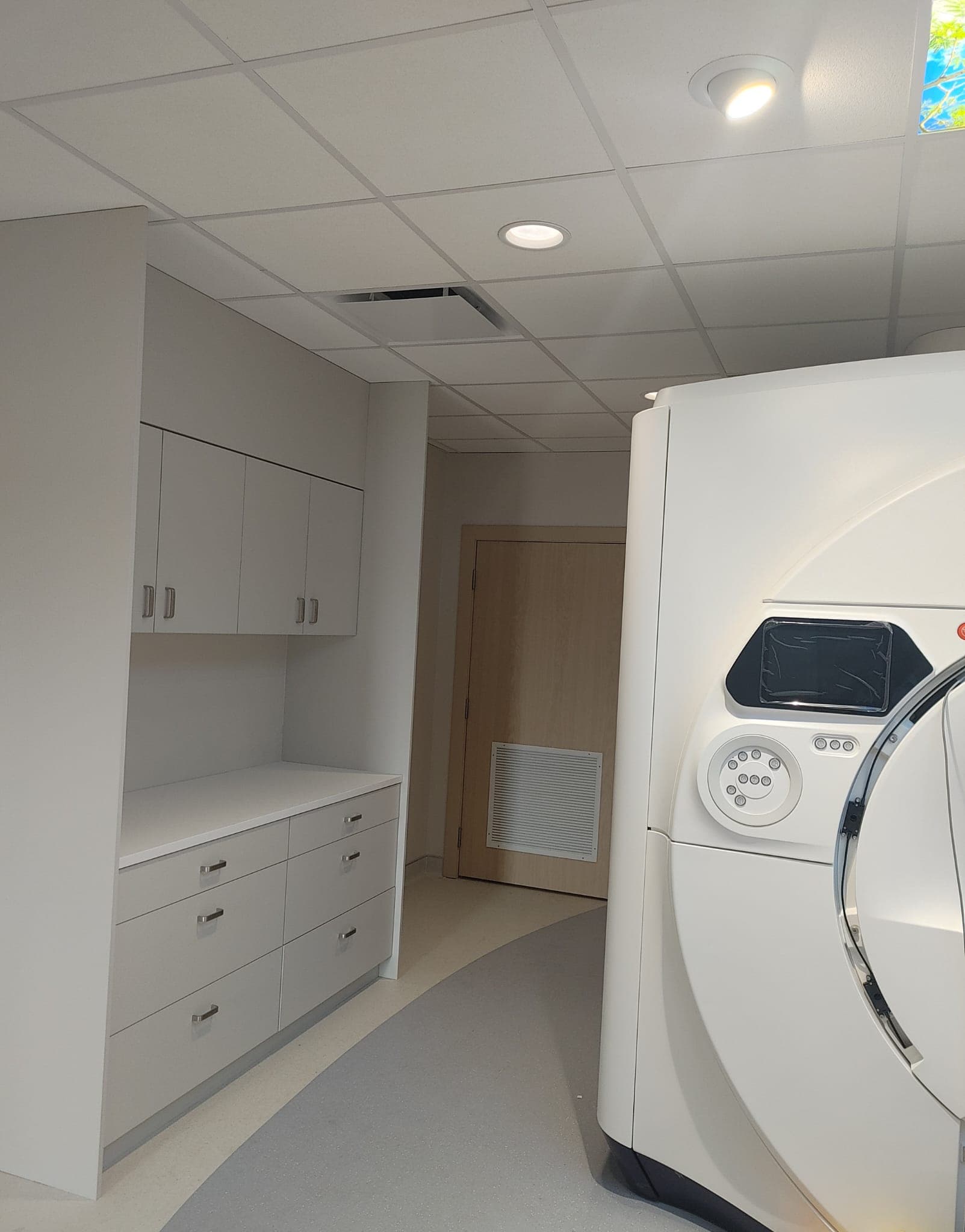 Finished cabinetry and a patient-ready MRI room